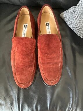 Bachrach Men’s Suede Loafers in Burnt Orange